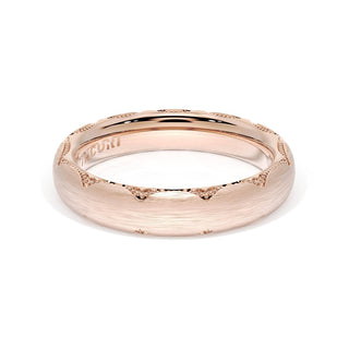Brushed Finish Wedding Band in 18kt Rose Gold