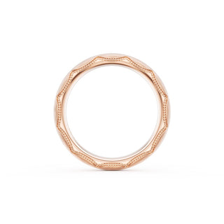 Brushed Finish Wedding Band in 18kt Rose Gold