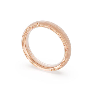 Brushed Finish Wedding Band in 18kt Rose Gold