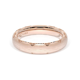 Brushed Finish Wedding Band in 18kt Rose Gold