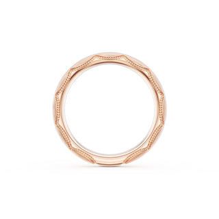 Brushed Finish Wedding Band in 18kt Rose Gold