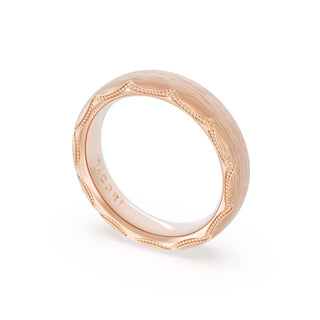 Brushed Finish Wedding Band in 18kt Rose Gold