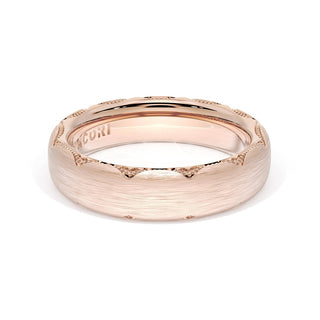 Brushed Finish Wedding Band in 18kt Rose Gold