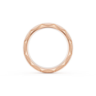 Brushed Finish Wedding Band in 18kt Rose Gold