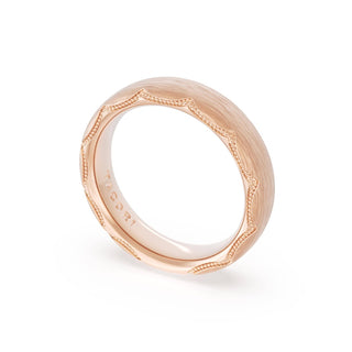 Brushed Finish Wedding Band in 18kt Rose Gold