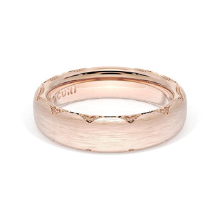 Brushed Finish Wedding Band in 18kt Rose Gold
