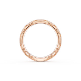 Brushed Finish Wedding Band in 18kt Rose Gold