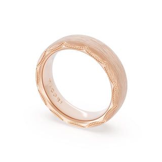 Brushed Finish Wedding Band in 18kt Rose Gold