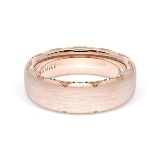 Brushed Finish Wedding Band in 18kt Rose Gold