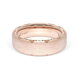 Brushed Finish Wedding Band in 18kt Rose Gold