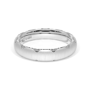 Satin Finish Wedding Band in 18kt White Gold