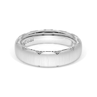 Satin Finish Wedding Band in 18kt White Gold
