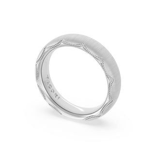 Satin Finish Wedding Band in 18kt White Gold