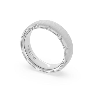 Satin Finish Wedding Band in 18kt White Gold