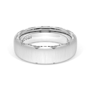 Satin Finish Wedding Band in 18kt White Gold