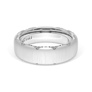 Satin Finish Wedding Band in 18kt White Gold