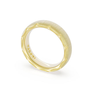Satin Finish Wedding Band in 18kt Yellow Gold