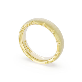Satin Finish Wedding Band in 18kt Yellow Gold