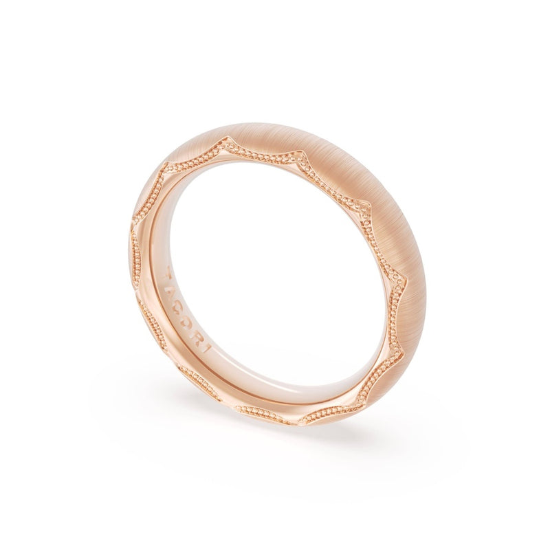 Satin Finish Wedding Band in 18kt Rose Gold