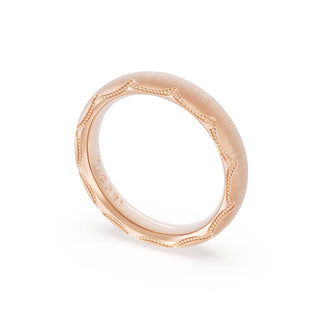 Satin Finish Wedding Band in 18kt Rose Gold
