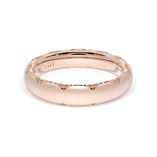 Satin Finish Wedding Band in 18kt Rose Gold