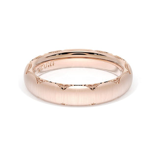 Satin Finish Wedding Band in 18kt Rose Gold