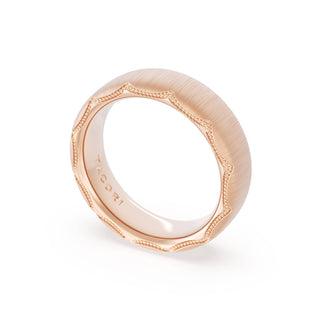 Satin Finish Wedding Band in 18kt Rose Gold
