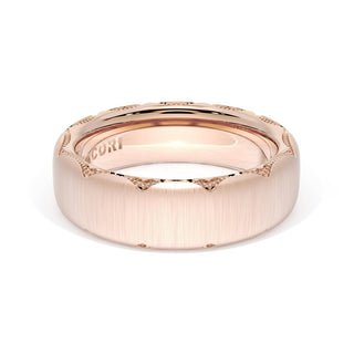 Satin Finish Wedding Band in 18kt Rose Gold
