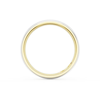 Rounded High Polish Finish Wedding Band in 18kt Yellow Gold & 18kt White Gold
