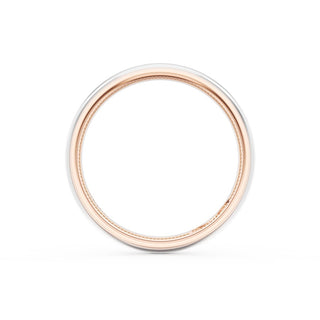 Rounded High Polish Finish Wedding Band in 18kt Rose Gold & Platinum