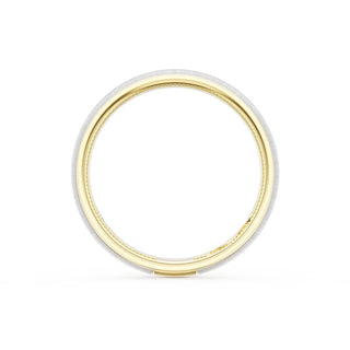 Rounded Satin Finish Wedding Band in 18kt Yellow Gold & Platinum