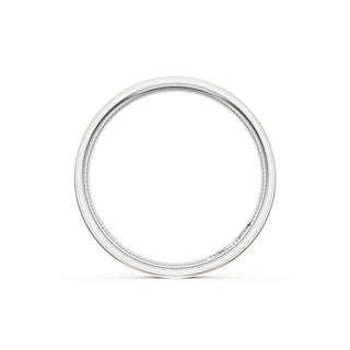 Flat Brush Finish Wedding Band in 18kt White Gold & 18kt Yellow Gold