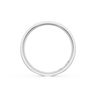 Flat Brush Finish Wedding Band in 18kt White Gold & 18kt Yellow Gold