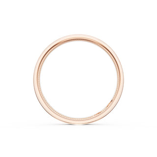 Flat Brush Finish Wedding Band in 18kt Rose Gold & 18kt White Gold