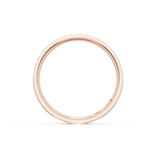 Flat Brush Finish Wedding Band in 18kt Rose Gold & 18kt White Gold