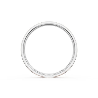 Flat Brush Finish Wedding Band in Platinum & 18kt Rose Gold