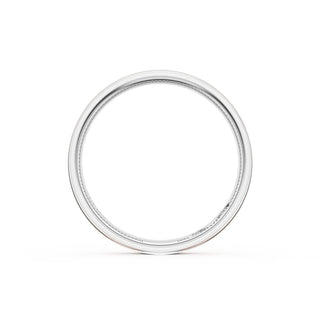 Flat Brush Finish Wedding Band in Platinum & 18kt Rose Gold