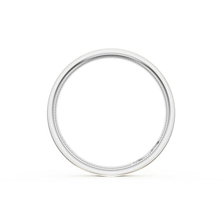 Flat High Polish Finish Wedding Band in 18kt White Gold & 18kt Yellow Gold