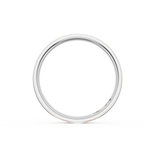 Flat High Polish Finish Wedding Band in Platinum & 18kt Rose Gold