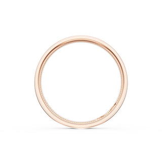 Flat High Polish Finish Wedding Band in 18kt Rose Gold & Platinum