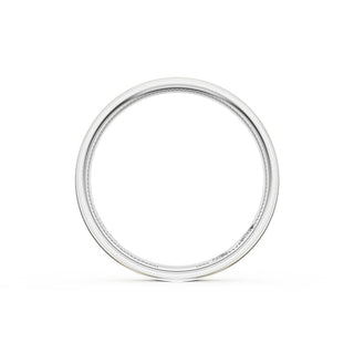 Flat Satin Finish Wedding Band in 14kt Rose Gold & 14kt White Gold