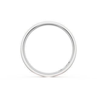 Flat Satin Finish Wedding Band in 18kt White Gold & 18kt Rose Gold