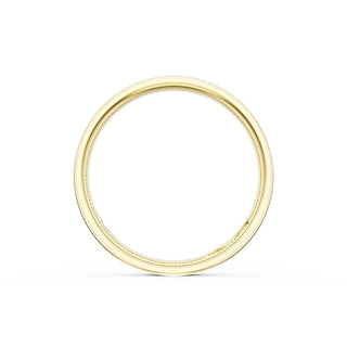 Flat Satin Finish Wedding Band in 18kt Yellow Gold & 18kt White Gold