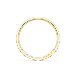 Flat Satin Finish Wedding Band in 18kt Yellow Gold & 18kt White Gold