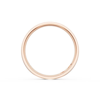 Flat Satin Finish Wedding Band in 14kt Rose Gold & 14kt White Gold
