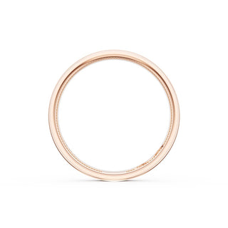 Flat Satin Finish Wedding Band in 18kt Rose Gold & 18kt White Gold