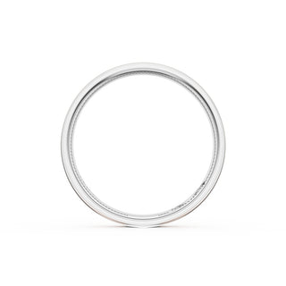 Flat Satin Finish Wedding Band in Platinum & 18kt Rose Gold