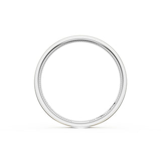 Flat Satin Finish Wedding Band in Platinum & 18kt Yellow Gold