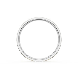 Flat Satin Finish Wedding Band in Platinum & 18kt Yellow Gold