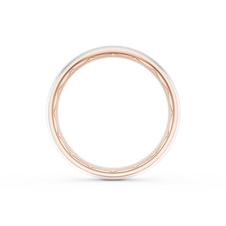 Rounded High Polish Finish Wedding Band in 18kt White Gold & 18kt Yellow Gold
